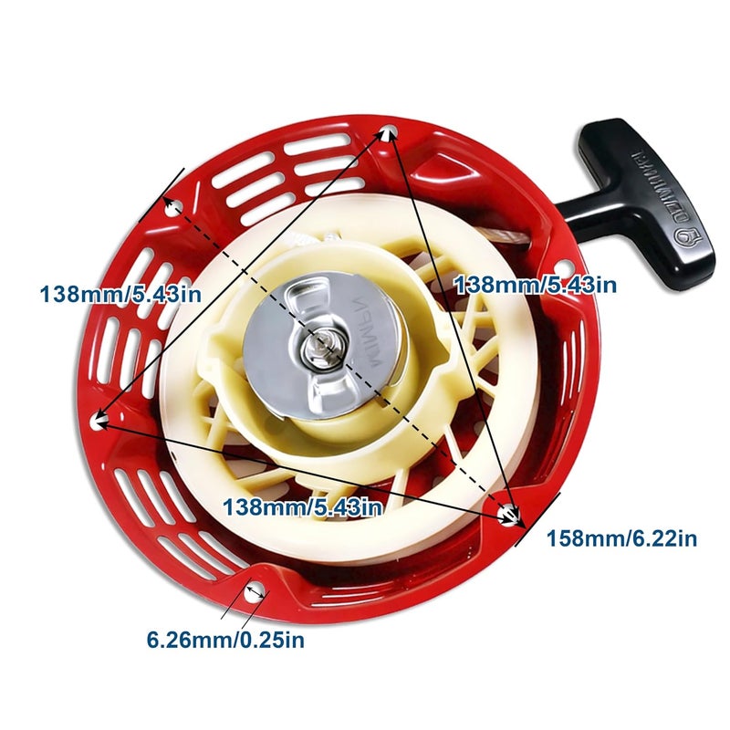 Simachine Recoil Pull Starter Start fir for Predator 212cc 196cc Engine for Honda GX160 GX200 for Coleman CT200U BT200X Mini Bike, Go Kart, Generator, Lawn Mower 28400-ZH8-013ZA（Red） - Image 2